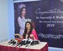 Blockbuster Welcome In Mumbai Of Dr Naavnidhi K Wadhwa After She Was Crowned  Mrs Universe Asia Queen 2019 – Beauty Pageant